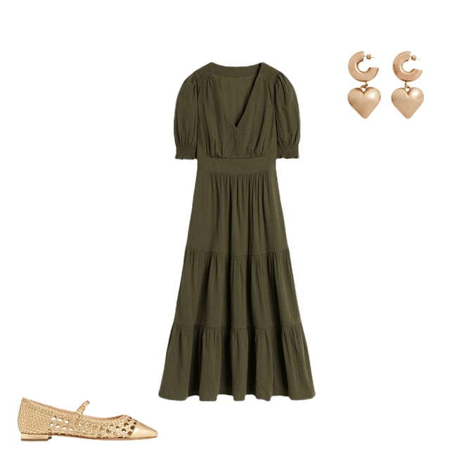 2nd bundle featuring 2 items which compliment Anna Double Cloth Midi Dress-Woodland Green