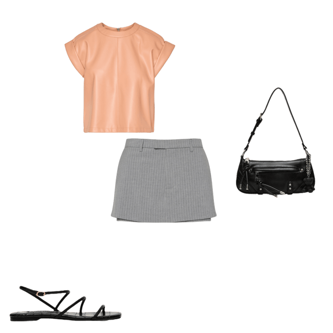 CAT Top Rose | Women's Short-Sleeved Faux Leather Top