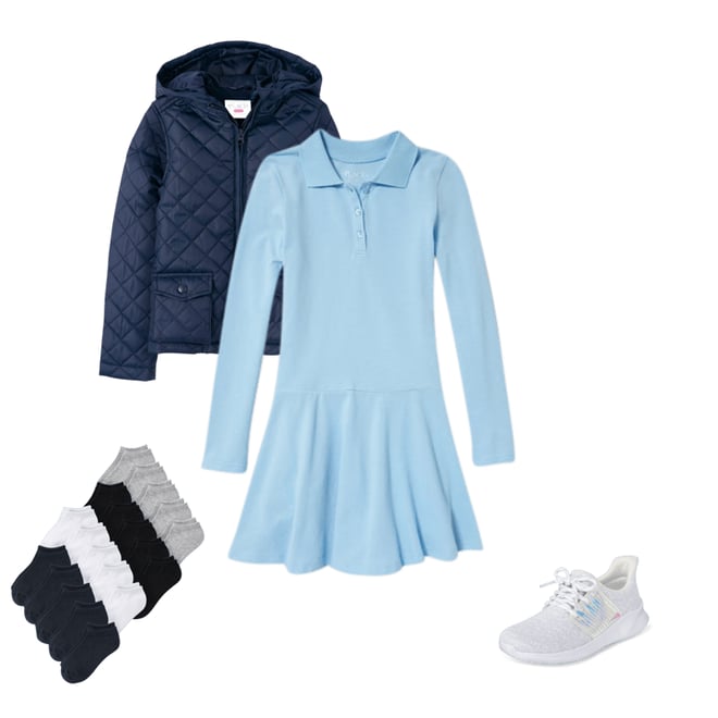3rd bundle featuring 3 items which compliment Girls Uniform Pique Polo Dress