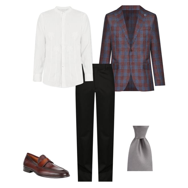 Men's Charcoal Windowpane Plaid Sport Coat | Rock & Roll Denim