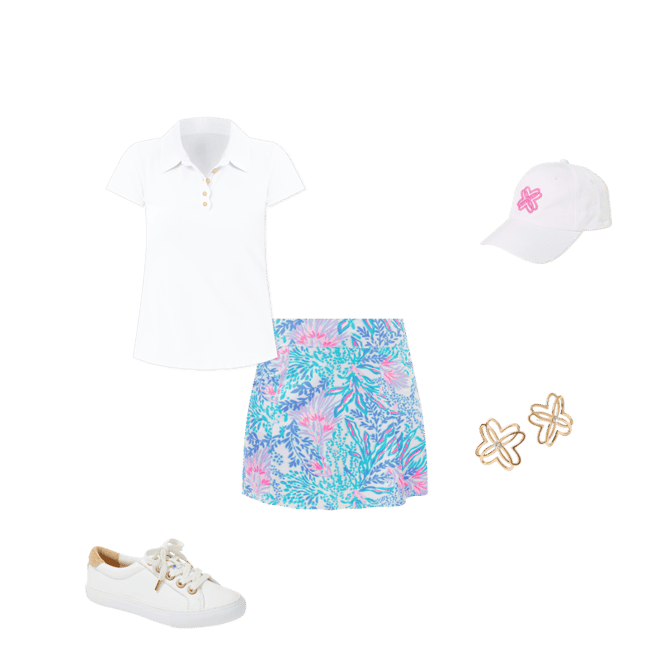 UPF 50+ Luxletic Frida Scallop Polo Top | Lilly Pulitzer UPF 50+ Luxletic Frida Scallop Polo Top | Lilly Pulitzer