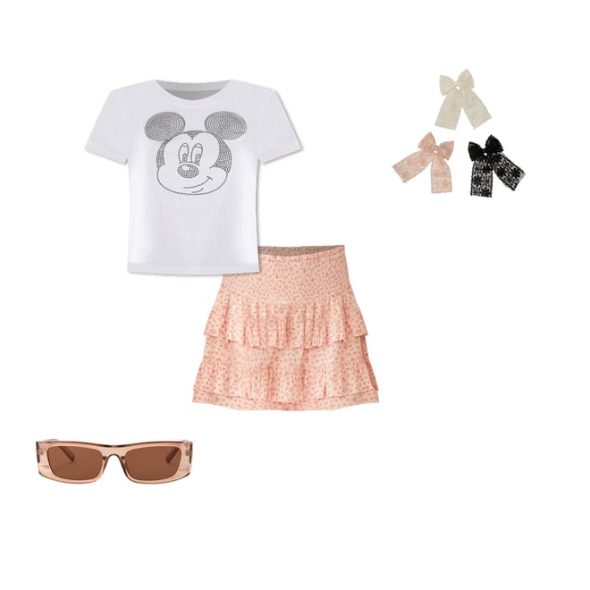 Mickey & Friends | Aero Rhinestone Mickey Mouse Cropped Vintage Fit Graphic Tee