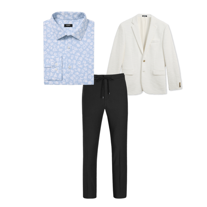 Slim Floral Stretch Modern Tech 1mx Dress Shirt