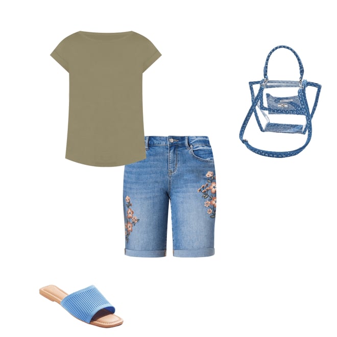  Cato Fashions | Cato Denim Trim Lucite Satchel