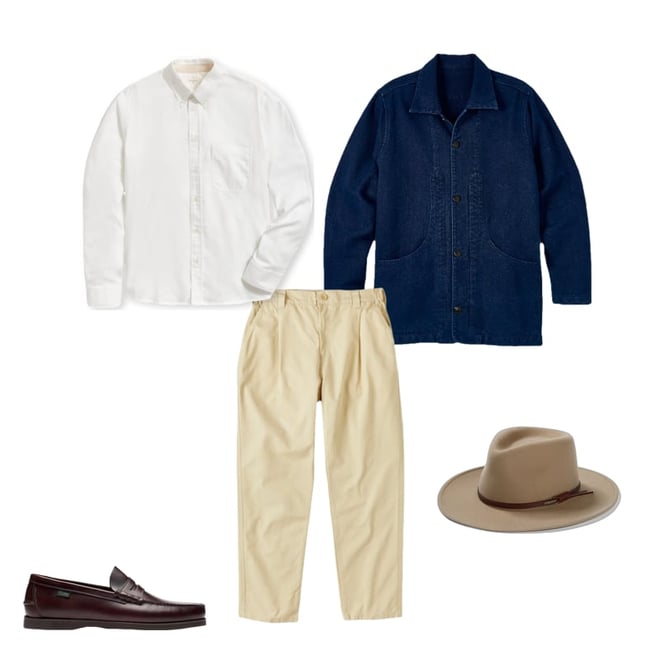 【送料&関税込】Patou Gold Button Trousers Service Works Classic Waiter Pants - Khaki | Chino Pants