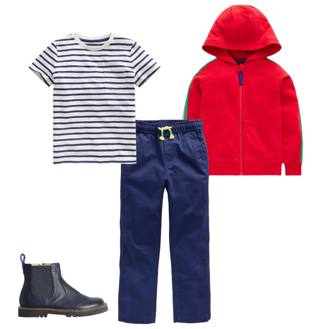 1st bundle featuring 3 items which compliment Slim Pull-On Trousers-College Navy Twill