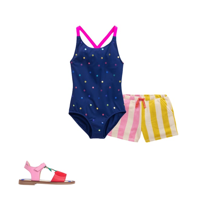 4th bundle featuring 2 items which compliment Cross-back Printed Swimsuit
