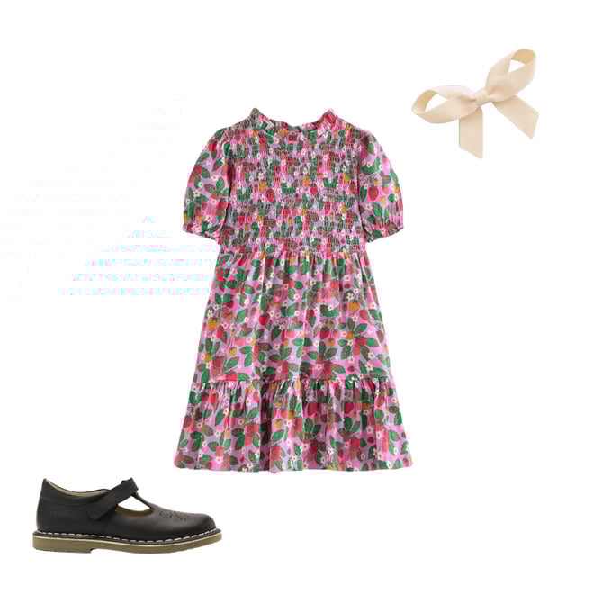 3rd bundle featuring 2 items which compliment Aurora Shirred Twirly Dress-Cosmos Pink Strawberry Patch