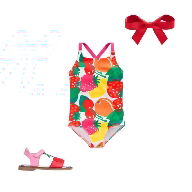 1st bundle featuring 2 items which compliment Cross-back Printed Swimsuit, Multi Giant Fruit