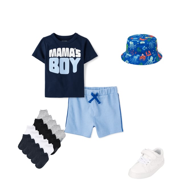 1st bundle featuring 4 items which compliment Baby And Toddler Boys Piped French Terry Shorts