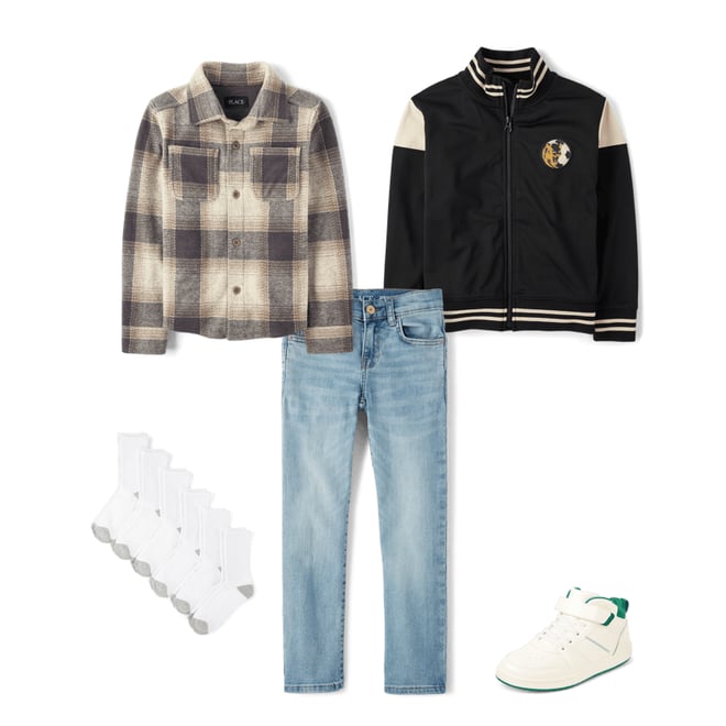 2nd bundle featuring 4 items which compliment Boys Contrast Cuff Mid Top Sneakers