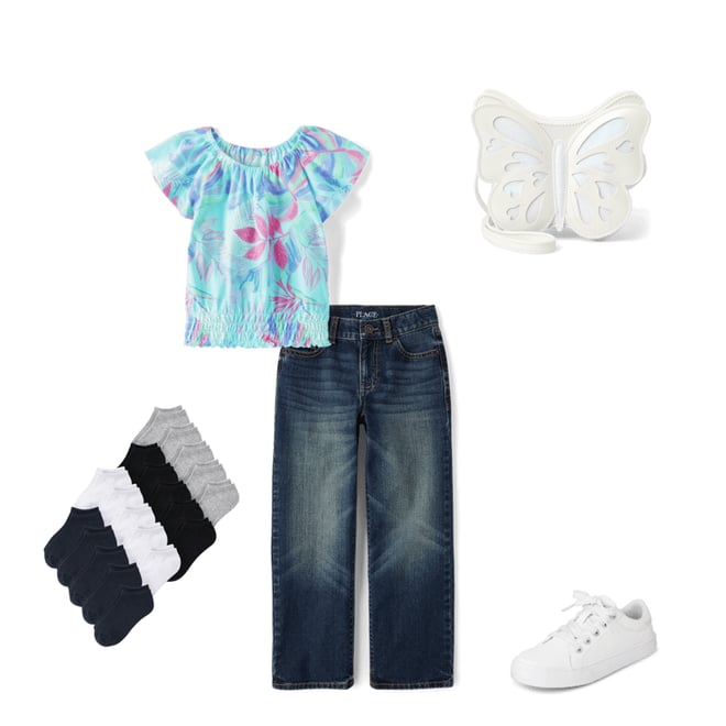 2nd bundle featuring 4 items which compliment Girls Print Smocked Top