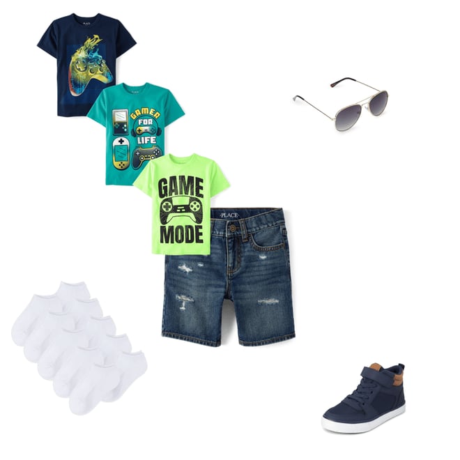 2nd bundle featuring 4 items which compliment Boys Contrast Cuff High Top Sneakers
