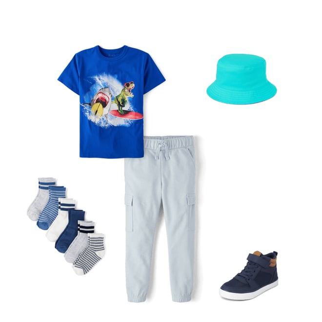 5th bundle featuring 4 items which compliment Boys Reversible Bucket Hat