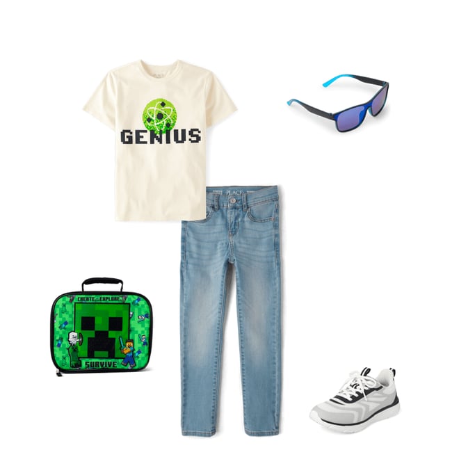 2nd bundle featuring 4 items which compliment Boys Genius Graphic Tee