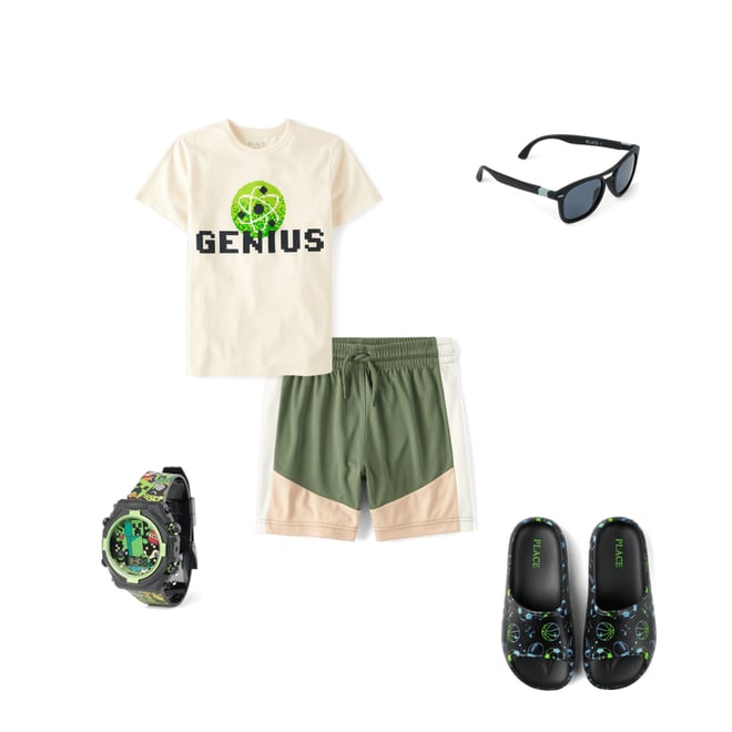 3rd bundle featuring 4 items which compliment Boys Genius Graphic Tee