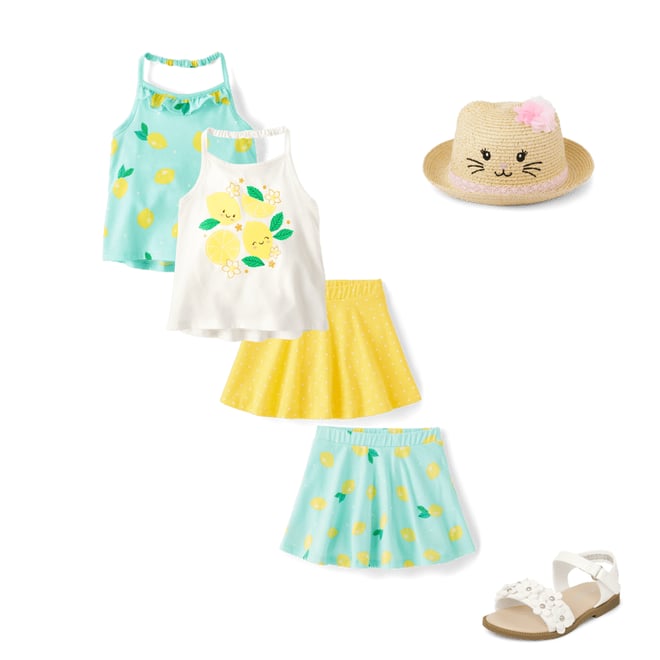 2nd bundle featuring 3 items which compliment Toddler Girls Graphic Halter Tank Top 2-Pack