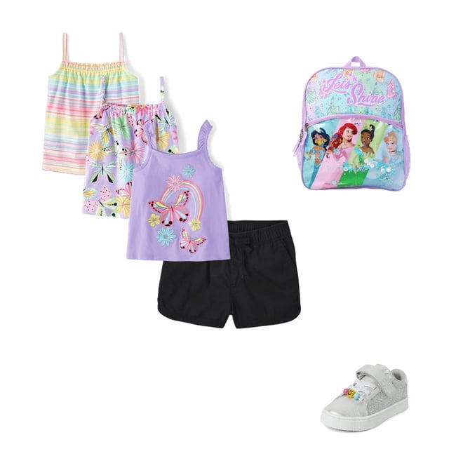 4th bundle featuring 3 items which compliment Toddler Girls Butterfly Ruffle Tank Top 3-Pack