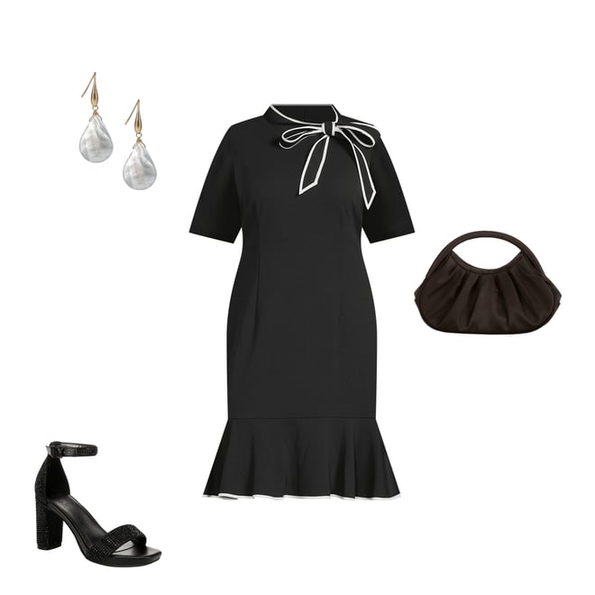 Adrianna Papell Plus Size Knit Crepe Tie Neck Dress | Dillard's