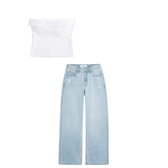 Curvy High-Rise Distressed Baggy Jeans