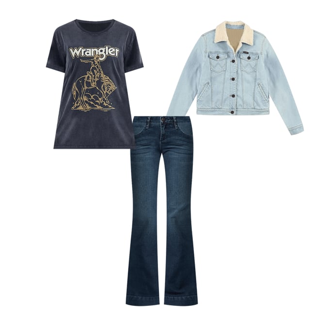 Women's Wrangler Western Graphic Boyfriend Tee in Black Beauty
