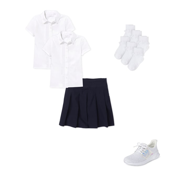 1st bundle featuring 3 items which compliment Girls Uniform Button Up Shirt 2-Pack