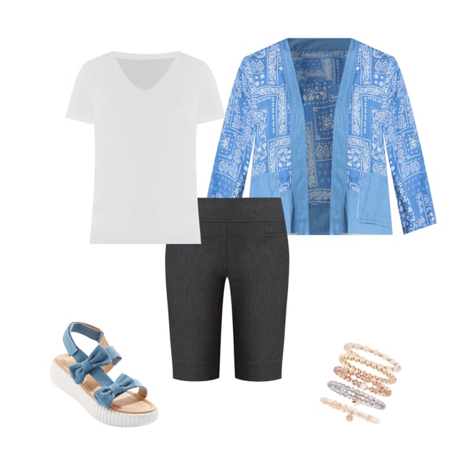  Cato Fashions | Cato Denim Bow Flatform Sandals