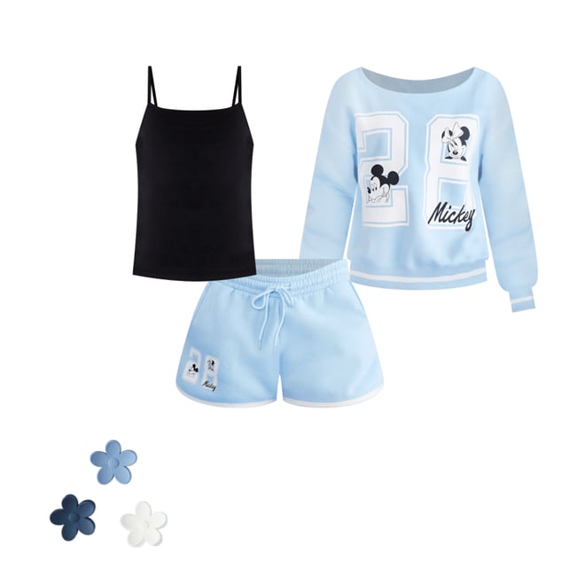 Mickey & Friends | Aero Mickey Mouse 28 Off-The-Shoulder Fleece Top