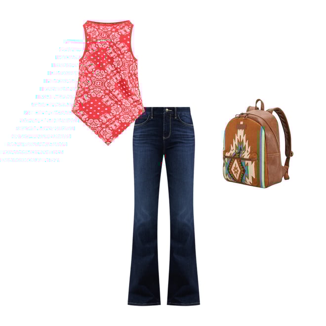 Women's Wrangler Allover Bandana Print Tank in Red