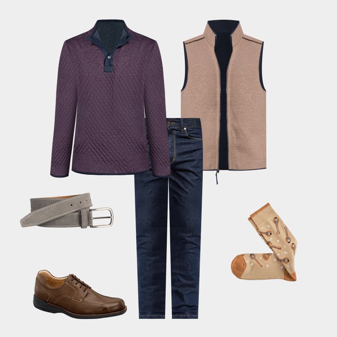 1st bundle featuring 5 items which compliment Reversible Channel Quilted Vest