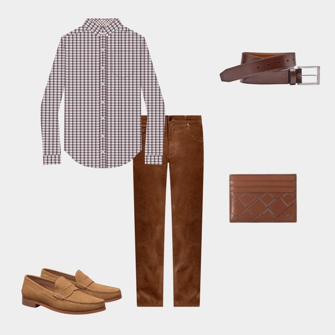 2nd bundle featuring 4 items which compliment Long-Sleeve Twill Checked Shirt
