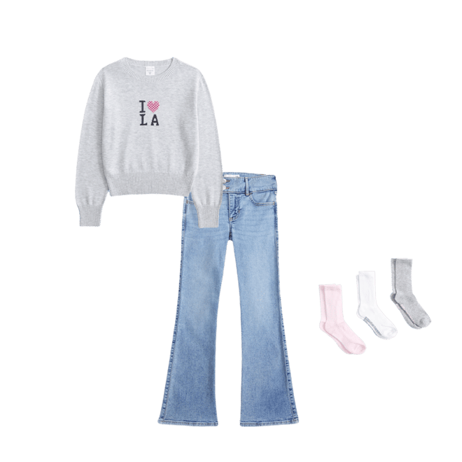shrunken graphic crew sweater