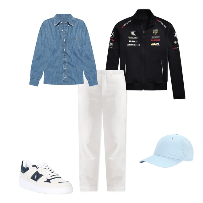 Polo Ralph Lauren Stretch Double-Knit Racing Track Jacket