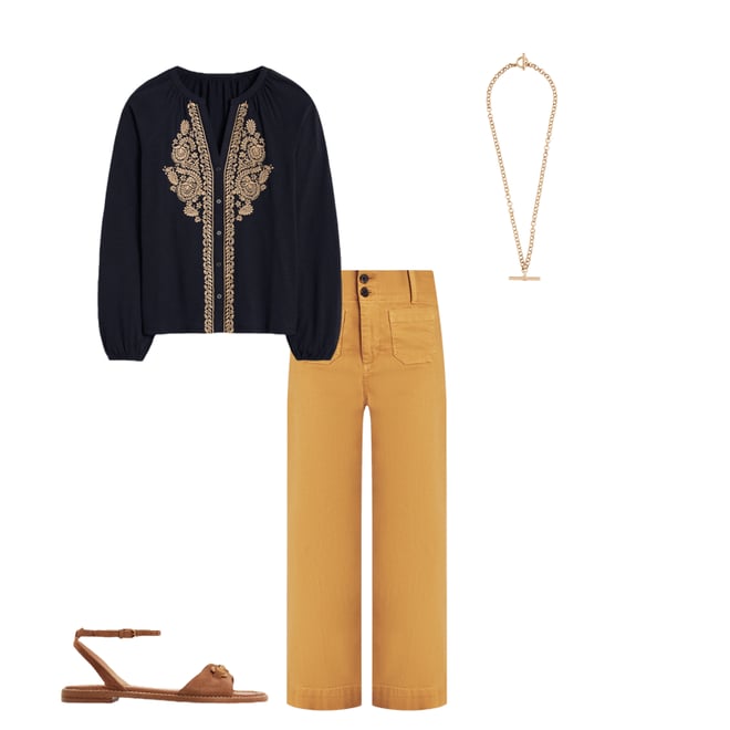 1st bundle featuring 3 items which compliment Alma Embroidered Shirt-Navy