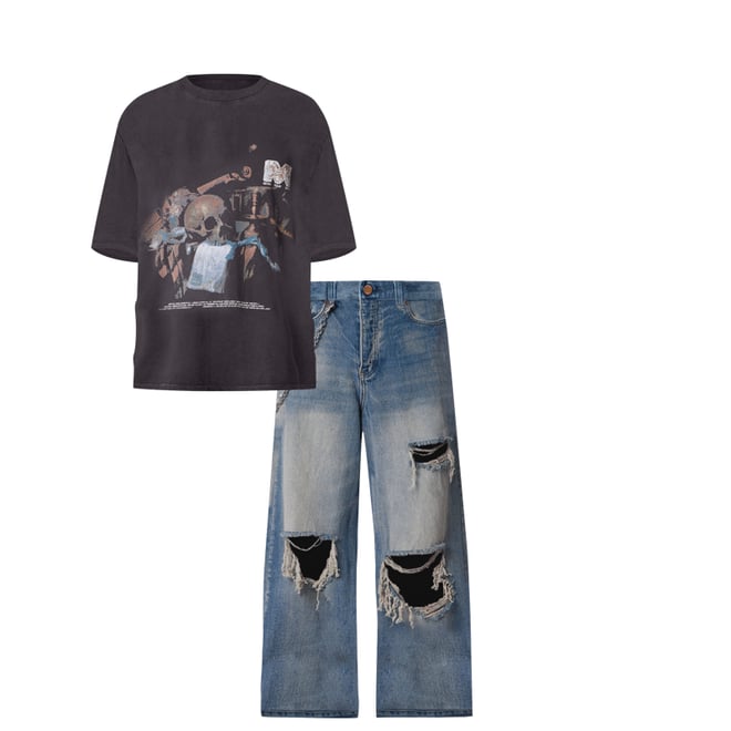 MNML BLOWOUT RAVE デニム Blue Black 送料込み Blowout Rave Denim - Vintage Blue | mnml | shop now