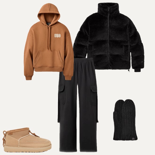 【UGG】★ミトン★ Women's Chunky Rib Mitten UGG Women's Chunky Rib Mitten, Black, One Size at Amazon