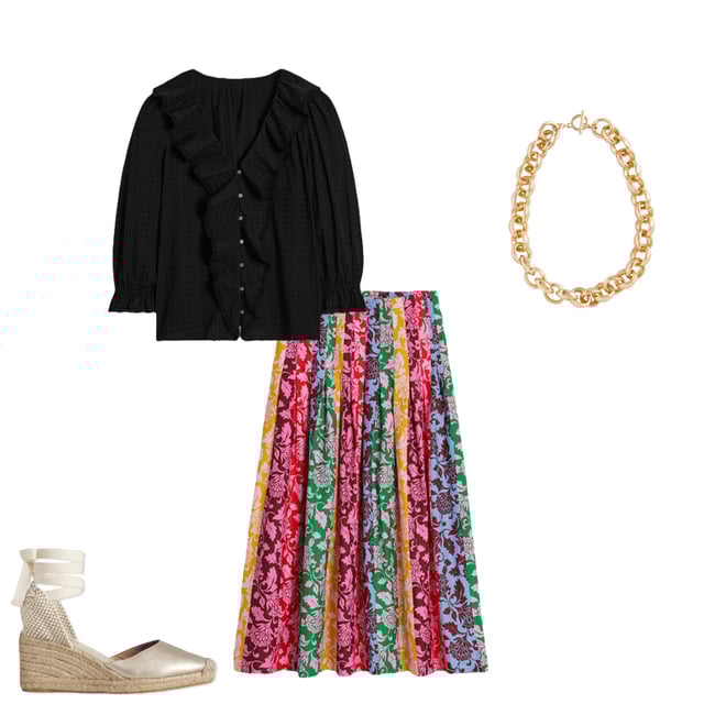 2nd bundle featuring 3 items which compliment Valentina Poplin Midi Skirt-Multi, Ornate Vine Hotch