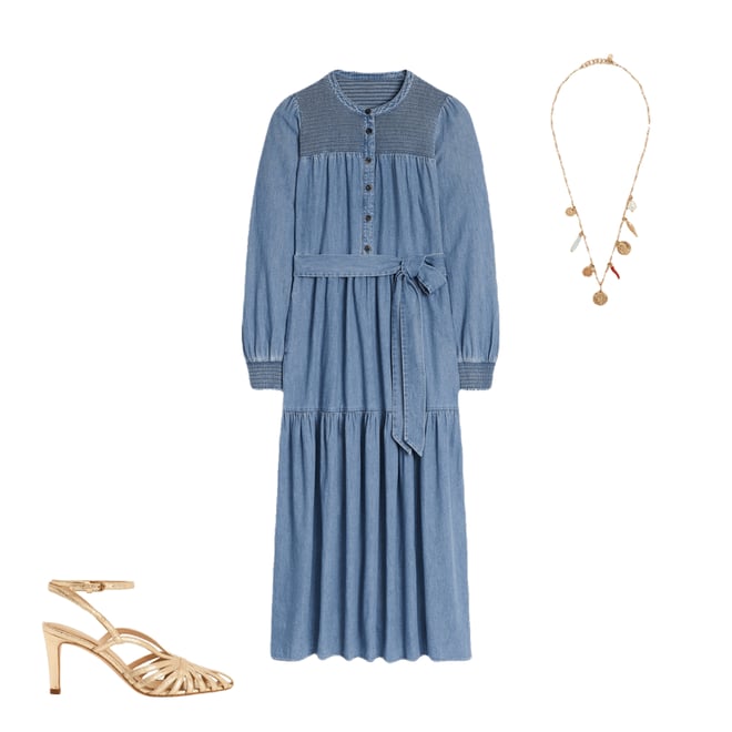 2nd bundle featuring 2 items which compliment Cecily Denim Midi Dress-Light Vintage Denim