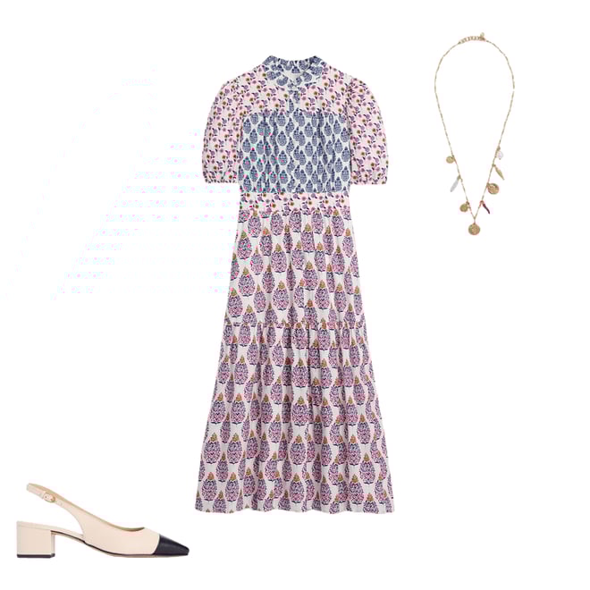 2nd bundle featuring 2 items which compliment Ailsa Block Heel Slingbacks-Ecru