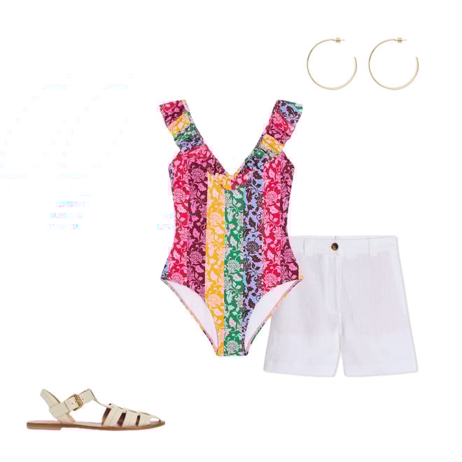 2nd bundle featuring 3 items which compliment Evia Ruffle Swimsuit-Multi, Ornate Vine Hotch