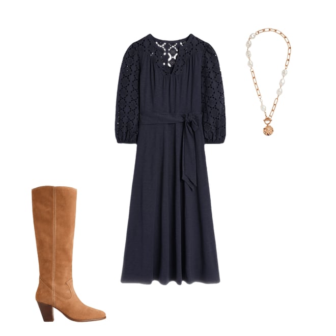 6th bundle featuring 2 items which compliment Eden Broderie Jersey Dress-Navy