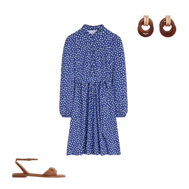 2nd bundle featuring 2 items which compliment Willow Ruffle Neck Shirt Dress-Bright Blue, Dot
