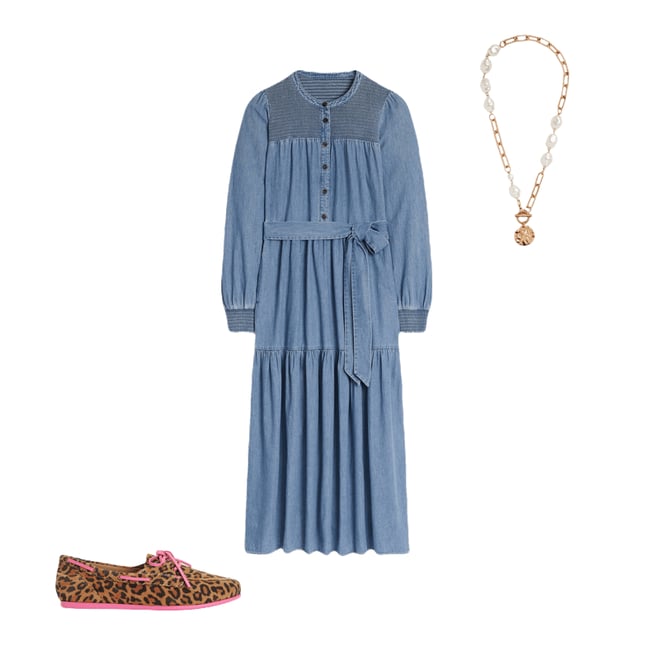 3rd bundle featuring 2 items which compliment Cecily Denim Midi Dress-Light Vintage Denim