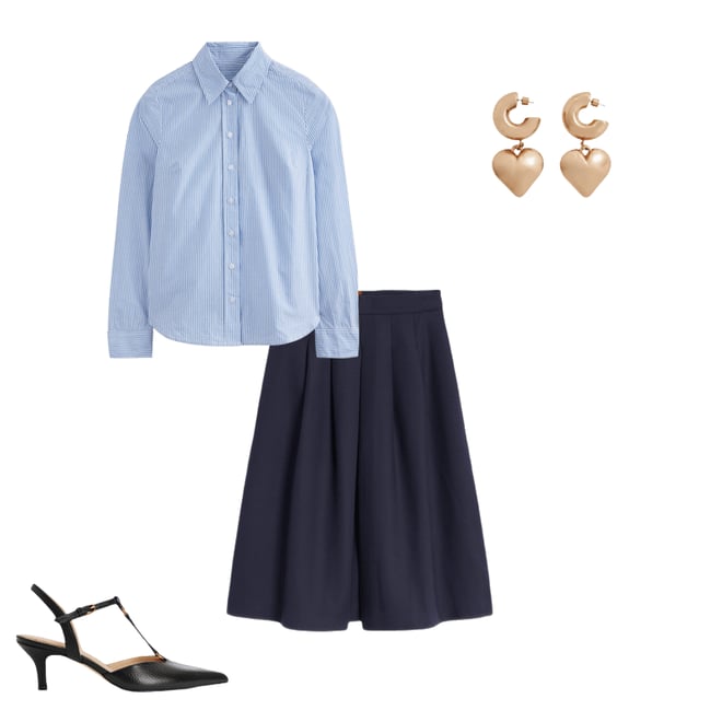 3rd bundle featuring 3 items which compliment Sienna Cotton Shirt-Fine Blue Stripe