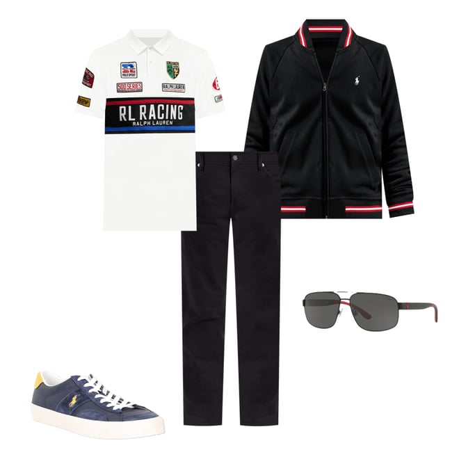 Polo Ralph Lauren Classic Fit Mesh Multi RL Racing Graphic