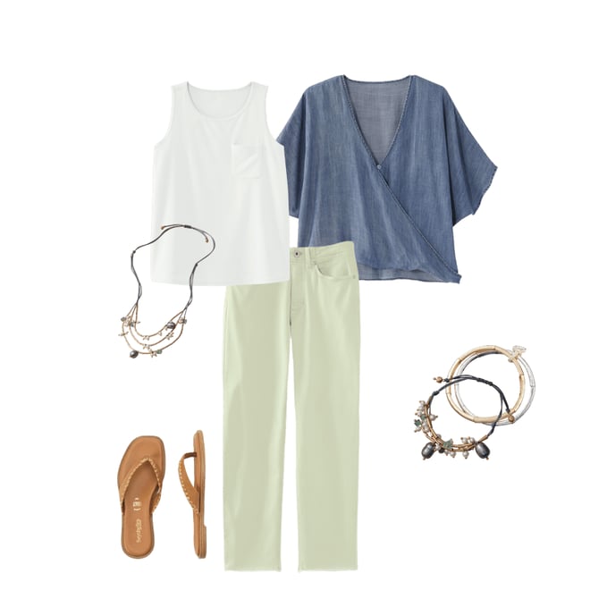 Denim Twist-Front Poncho JJill