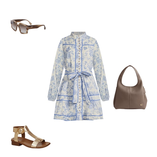 J.Marie Chloe Mock Neck Long Sleeve Tie Ruffle A-Line Dress