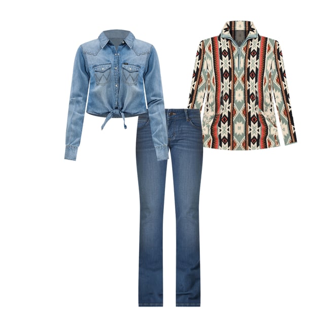 Women's Tie-Front Western Shirt in Ellis