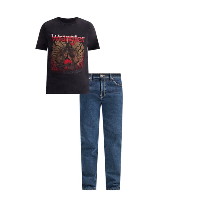 Men's Guitar Logo Graphic T-Shirt in Black Beauty