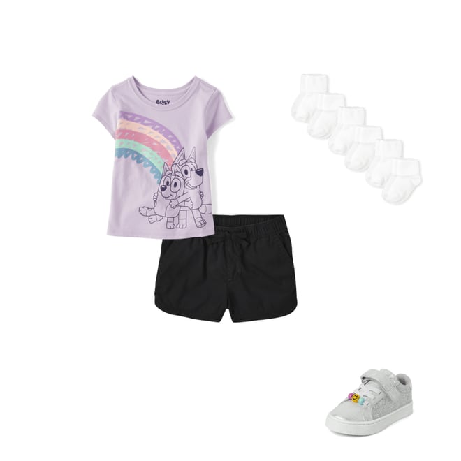 1st bundle featuring 3 items which compliment Toddler Girls Bluey™ Rainbow Graphic Tee